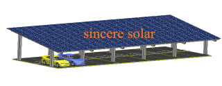 Double Rows Double pole Solar Carport Mounting System
